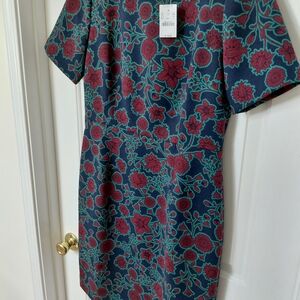 J. Crew Floral Mini Dress in Blue and Red